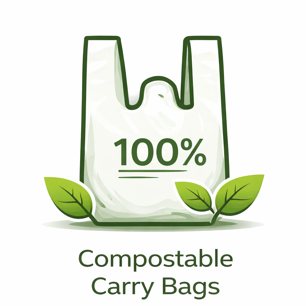 Compostable carry bags made from biodegradable materials