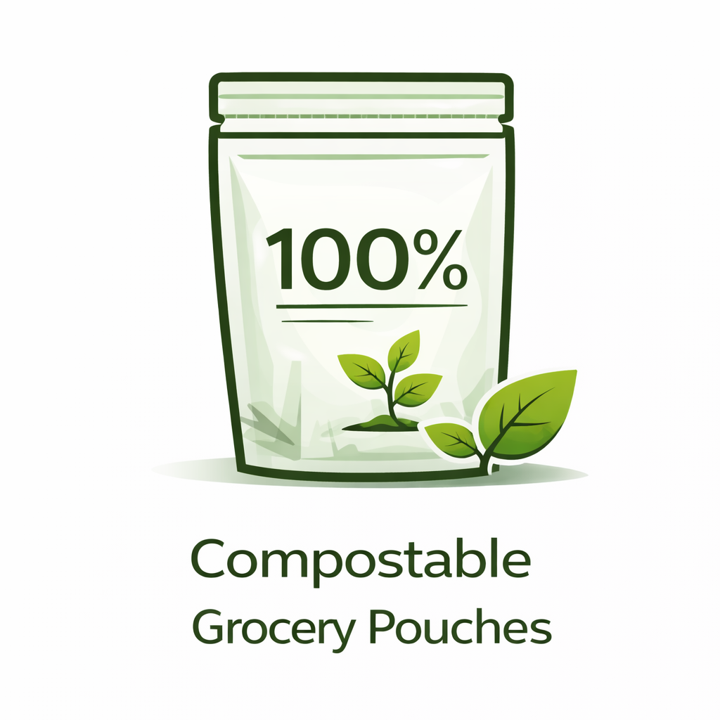 Biodegradable grocery pouches for sustainable packaging