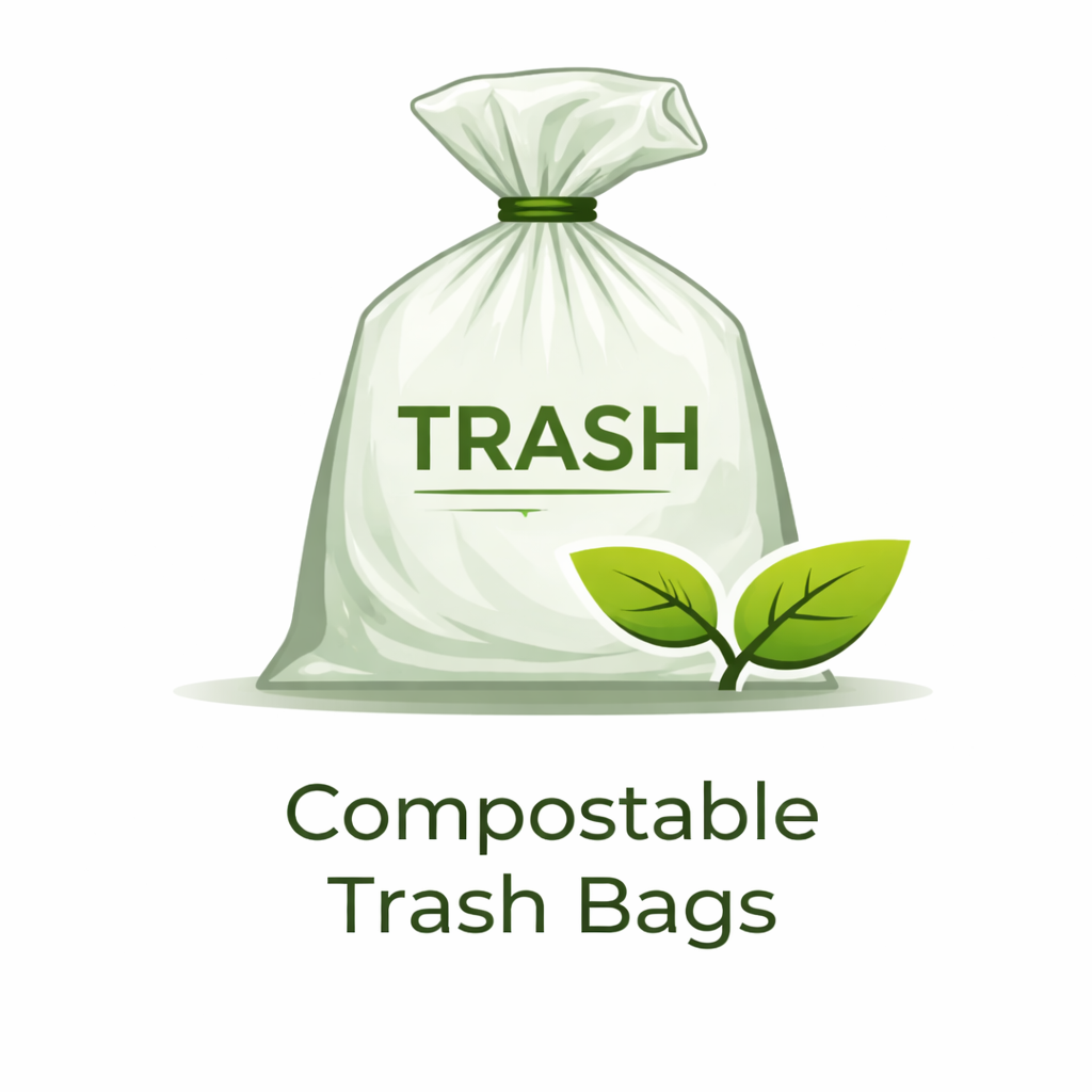 Eco-friendly compostable trash bags for homes and businesses