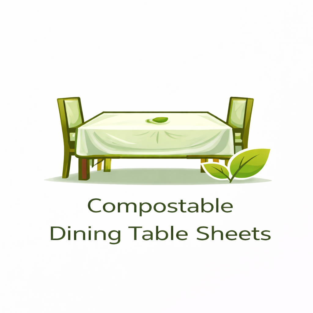 Disposable compostable dining table sheets for hotels and events